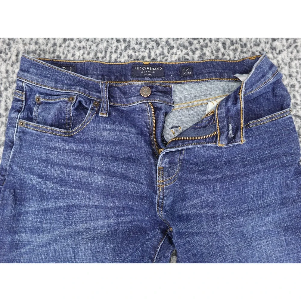Lucky Brand 221 Straight Jeans Mens 31x32 Blue Dark Wash Denim Pants
